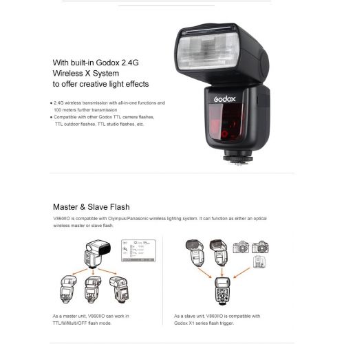  Godox VING V860II-O GN60 HSS 18000s TTL Li-ion Battery Speedlite Flash + X1T-O Trigger Compatible for Olympus Panasonic Cameras