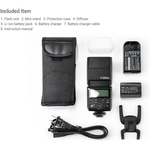  Godox GODOX V350C TTL Flash 2.4G HSS 18000s GN36 Camera Speedlite with 7.2V 2000mAh Li-ion Battery for Canon M3 M5 M6 M50 1300D 750D 200D 5D 6D 7D 80D 100D 600D 800D 70D 700D 77D 2000D