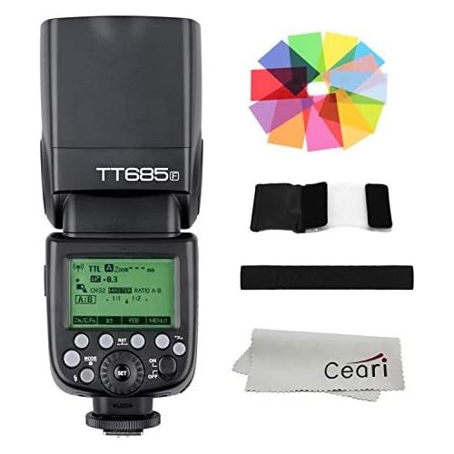  Godox TT685F TTL Flash Speedlite 2.4G GN60 HSS 18000s 0.1-2.6s Recycle Time, 230 Full Power Flashes for Fujifilm X-pro2, X-T20, X-T2, X-T1 DSLR Camera