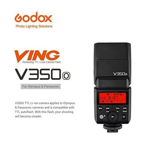  Godox V350O TTL 2.4G Camera Flash with Built-in Rechargeable 7.2V2000mAh Li-ion Battery,Godox XPro-O Flash Trigger For Olympus Panasonic Cameras