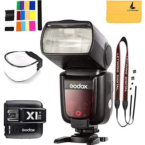  Godox TT685N Thinklite TTL Camera Flash High Speed 18000s GN60 Compatible Nikon Cameras I-TTL II Autoflash,Godox X1T-N 2.4 G Wireless Flash Trigger Transmitter Compatible Nikon Se