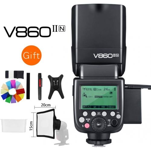  Godox Ving V860II V860II-N GN60 E-TTL HSS 18000 Li-ion Battery Speedlite Flash Compatible for Nikon