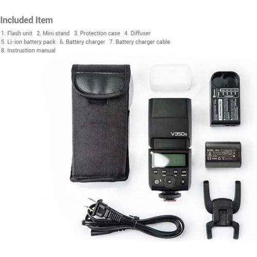  Godox V350C Li-ion Battery Powered 2.4G Wireless Mini TTL Speedlite Flash for Canon Cameras M3 M5 M6 M50 1300D 750D 200D 5D 6D 7D 80D 100D 600D 800D 70D 700D 77D 2000D 4000D D3400