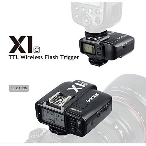  Godox TT685C Thinklite TTL Camera Flash 2.4GHz High Speed 18000s GN60 Compatible Canon EOS Cameras E-TTL II Autoflash+Godox X1T-C TTL Wireless Transmitter Compatible Canon EOS Ser