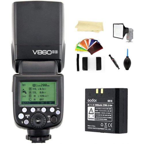  Godox V860II-S TTL 2.4G High Speed Sync 18000s GN60 Li-ion Battery Camera Flash Speedlite Light Compatible Sony a7RIII a7RII a7R a58 a99 ILCE6000L a77II RX10 a9