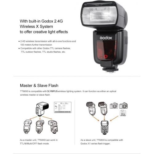  Godox GODOX TT685O Thinklite TTL Camera Flash High Speed 18000s GN60 Compatible Olympus Panasonic Cameras E-TTL II Autoflash