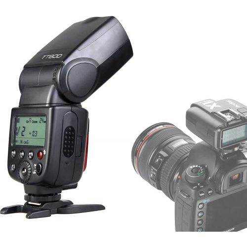  Godox TT600 High Speed Sync 2.4G Wireless Camera Flash Speedlite + X1T-C Remote Trigger Transmitter Compatible Canon+Diffuer+ CONXTRUE USB LED