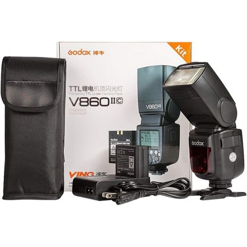  Godox V860II-C 2.4G GN60 TTL HSS 18000s High Power Lithium Battery SlaveMaster Speedlite for Canon 6D 7D 50D 60D 1DX 600D 600EX-RT 580EX II 5D Mark II III