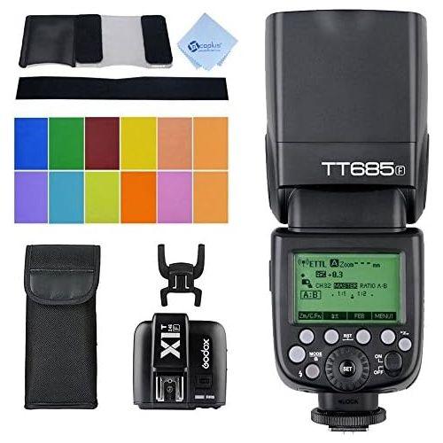  Godox TT685F HSS 2.4G TTL GN60 Camera Flash Speedlite High-Speed Sync Compatible Fujifilm Camera X-Pro2 X-T20 X-T1 X-T2 X-Pro1 X100F,Godox XPro-F Wireless High Speed Sync 18000s F
