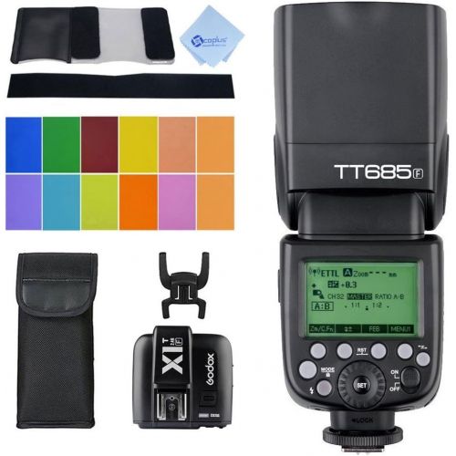  Godox TT685F HSS 2.4G TTL GN60 Camera Flash Speedlite High-Speed Sync Compatible Fujifilm Camera X-Pro2 X-T20 X-T1 X-T2 X-Pro1 X100F,Godox XPro-F Wireless High Speed Sync 18000s F