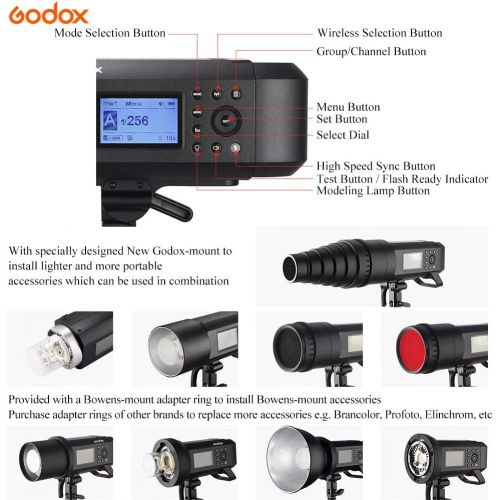  Godox AD400Pro TTL Outdoor Monolight All-in One Flash Light 18000s HSS 400Ws GN72 Built-in 2.4G Wireless Compatible Canon Nikon Sony Fujifilm Olympus Panasonic Cameras