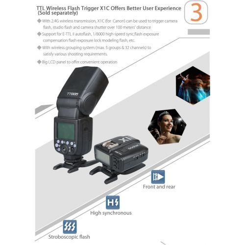  Godox Thinklite TTL HSS TT685N Camera Flash with X1T-N Transmitter High Speed 18000 GN60 for Nikon DSLR Cameras (2TT685N+X1T-N)