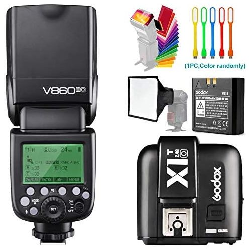  Godox V860II-O TTL GN60 2.4G High-Speed Sync 18000s Li-ion Battery Camera Flash Speedlite+Godox X1T-O Wireless Trigger Transmitter Compatible Olympus Panasonic +15x17cm Softbox &F