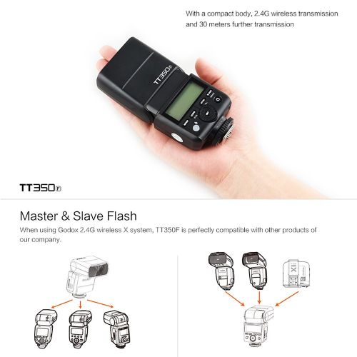  Godox TT350F Flash with X1T-F Trigger for Fujifilm Fuji Cameras GN36 TTL 18000s HSS 2.4G Wireless Transmission - with Color Filters and PERGEAR Cleaning Cloth