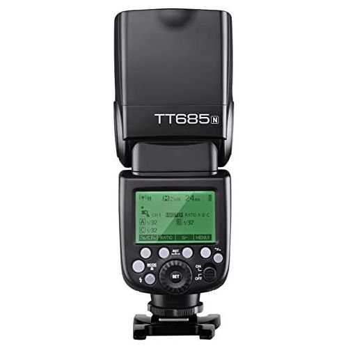  Godox TT685N I-TTL 2.4GHz GN60 High-Speed Sync 18000s Master Slave Flash Speedlite Speedlight +Godox X1T-N Wireless Trigger Transmitter Compatible Nikon Cameras+Diffuser & Filter&