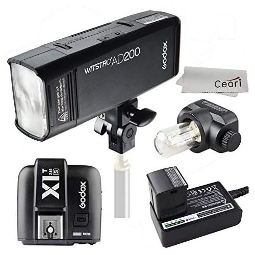  Godox AD200 200Ws 2.4G TTL Speedlite 18000s HSS 2900mAh Battery with X1S-T Wireless Transmitter for Sony A7R A7RII A6000 A6300 A6500 DSLR Camera with Microfiber Cloth