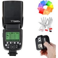 Godox TT685S HSS 18000S GN60 TTL Flash Speedlite with X1T-S 2.4G TTL Wireless Flash Trigger, Flash Diffuser Softbox and Flash Color Filters for Sony DSLR Cameras with MI Shoe