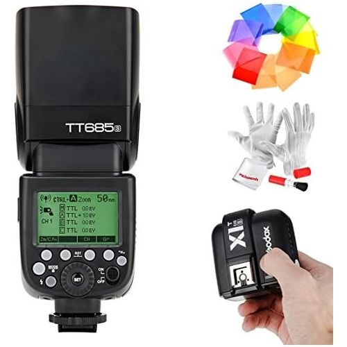  Godox TT685S HSS 18000S GN60 TTL Flash Speedlite with X1T-S 2.4G TTL Wireless Flash Trigger, Flash Diffuser Softbox and Flash Color Filters for Sony DSLR Cameras with MI Shoe