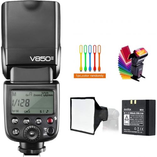  Godox V850II GN60 2.4G 18000s High-Speed Sync Camera Flash Speedlite Speedlight Light & 2000mAh Li-ion Battery,1.5s Recycle time & 650 Full Power Compatible for Canon Nikon Pentax