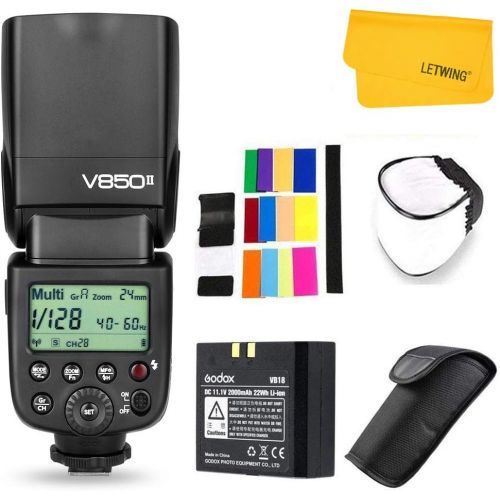  Godox Ving V850II GN60 2.4G 18000s HSS Camera Flash Speedlight with 2000mAh Li-ion Battery Features 1.5s Recycle time and 650 Full Power Pops Compatible Canon Nikon Pentax Olympas