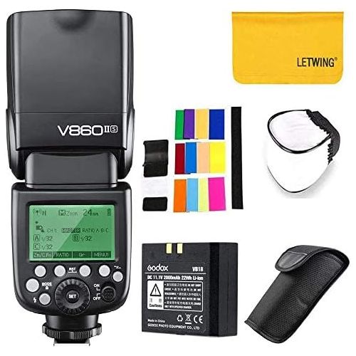  Godox Ving V860II-S 2.4G HSS GN60 18000 TTL Li-on Battery Camera Flash Speedlite Compatible Sony HVL-F60M, HVL-F43M, HVL-F32M,A7 A7R A7S A7II A7RII A58 A99 A6000 A6300 Camera