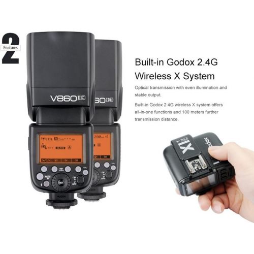  Godox V860II-C Pioneering 2.4G Wireless E-TTL II Li-on Camera Flash Speedlite Compatible Canon 6D 50D 60D 1DX 580EX II 5D Mark II III (V860II-C)