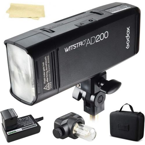  Godox AD200 200Ws 2.4G TTL 18000 HSS Strobe Flash Strobe Speedlite Monolight with 2900mAh Lithium Battery to Cover 500 Full Power Shots and Recycle in 0.01-2.1 Sec