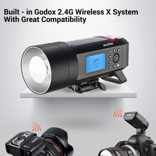  Godox AD400 Pro AD400Pro 400ws GN72 TTL Battery-Powered Monolight, 18000 HSS Outdoor Flash Strobe Light, Built-in Godox 2.4G System, 390 Full Power Pops, 0.01-1s Recycle Time, 30w