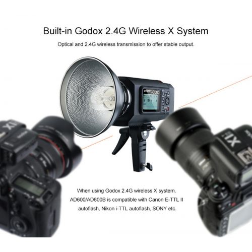  Godox Witstro AD600BM 600WS HSS 18000s 2.4G Wireless Outside Studio Flash Light 8700mAh Battery to Provide 500 Full Power Flashes Provide 500 Full Power Flashes Recycle in 0.01-2.