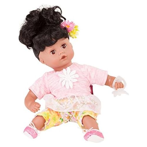  Goetz Gotz Muffin 13 African American Baby Girl Doll with Washable Black Curly Hair and Brown Sleeping Eyes