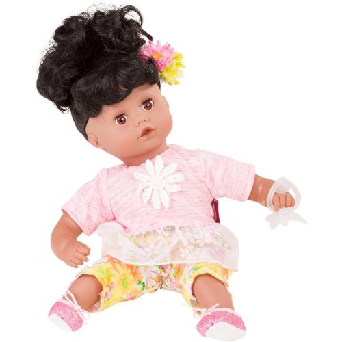  Goetz Gotz Muffin 13 African American Baby Girl Doll with Washable Black Curly Hair and Brown Sleeping Eyes