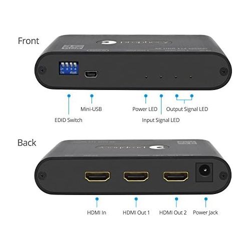  [아마존베스트]Gofanco gofanco Prophecy Intelligent 4K 60Hz HDR 1x2 HDMI 2.0 Splitter  YUV 4:4:4, 3D, HDMI 2.0a, HDCP 2.2, EDID, 18Gbps, Auto Scaling, Low Heat, Cascadable, Firmware Upgradable, 2 Port 1