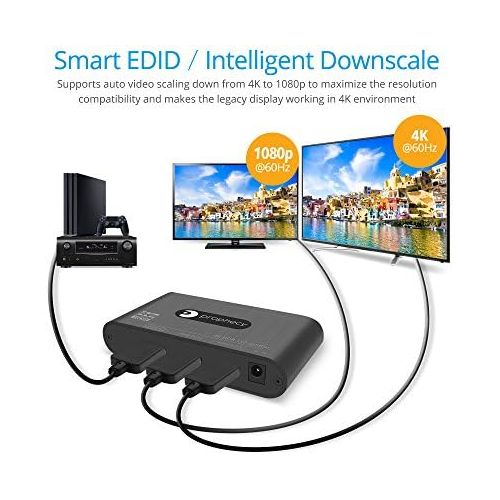  [아마존베스트]Gofanco gofanco Prophecy Intelligent 4K 60Hz HDR 1x2 HDMI 2.0 Splitter  YUV 4:4:4, 3D, HDMI 2.0a, HDCP 2.2, EDID, 18Gbps, Auto Scaling, Low Heat, Cascadable, Firmware Upgradable, 2 Port 1