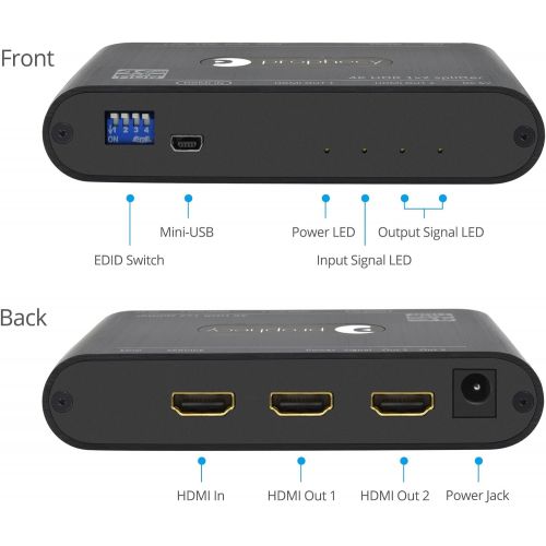  [아마존베스트]Gofanco gofanco Prophecy Intelligent 4K 60Hz HDR 1x2 HDMI 2.0 Splitter  YUV 4:4:4, 3D, HDMI 2.0a, HDCP 2.2, EDID, 18Gbps, Auto Scaling, Low Heat, Cascadable, Firmware Upgradable, 2 Port 1