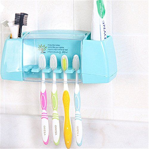 Gogil gogil Multifunctional Toothbrush Holder Storage Box Bathroom Accessories Suction Hooks Tooth Brush Holder for Kids Family Set