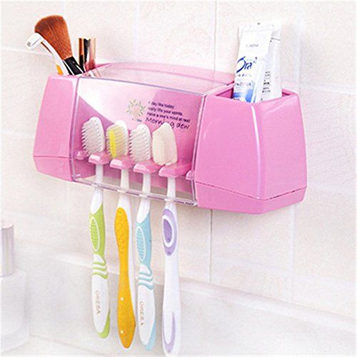  Gogil gogil Multifunctional Toothbrush Holder Storage Box Bathroom Accessories Suction Hooks Tooth Brush Holder for Kids Family Set