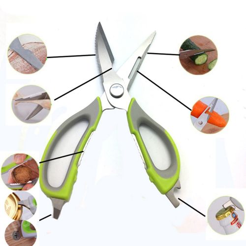  Gogil Convenient Creative Kitchen Scissors Knife For Fish Chicken Household Stainless Steel Multifunction Cutter Shears With Magnetic Cover Tool