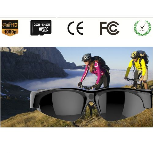  Gogloo H.264 MP4 1080P HD Sport Polarized Sunglasses with Video Camera DV, Smart Camera Sunglasses (Black, 1080P@30fps, 90degree)