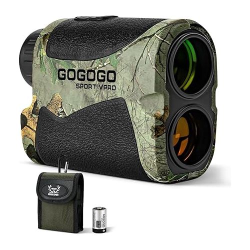  Gogogo Sport Vpro 900 Yard Camo Laser Rangefinder for Hunting/Bow Hunting/Archery Hunting, Horizontal Distance Mode Compact Lightweight Hunting Range Finder