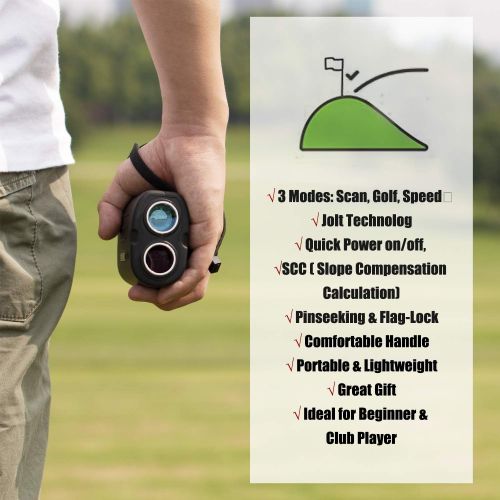  Gogogo Sport Laser Golf/Hunting Rangefinder, 6X Magnification Clear View 650/900 Yards Laser Range Finder, Accurate Scan, Slope Function, Pin-Seeker & Flag-Lock & Vibration, Easy-t