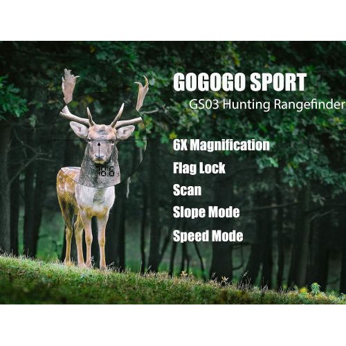  Gogogo Sport Laser Golf/Hunting Rangefinder 1200 Yards 6X Magnification Laser Range Finder with Pin-Seeker & Flag-Lock