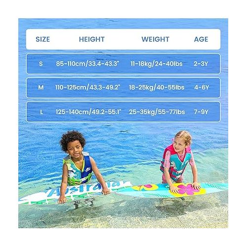  Gogokids Toddler Swim Vest, Kids Float Jacket for 20-30-40-50 lbs Girls and Boys, Swimming Floaties with Duel Adjustable Safety Strap, for 2-9 Year Old Children