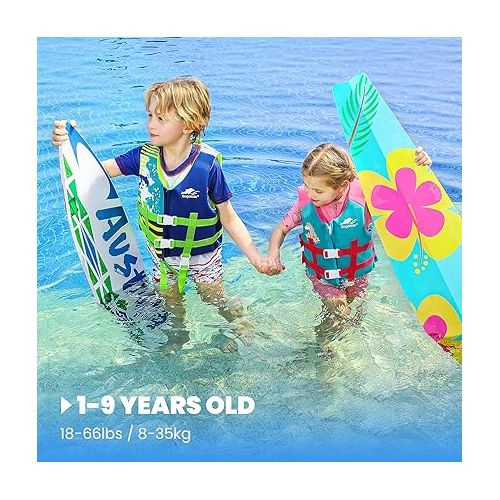  Gogokids Toddler Swim Vest, Kids Float Jacket for 20-30-40-50 lbs Girls and Boys, Swimming Floaties with Duel Adjustable Safety Strap, for 2-9 Year Old Children