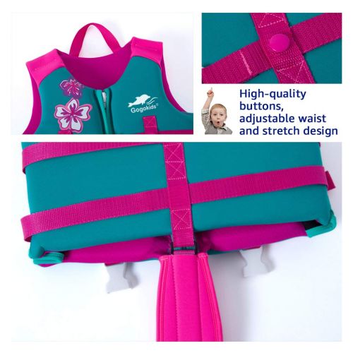  Gogokids Kids Float Vest Swim Jacket - Children Swimming Vest Toddler Life Jacket Swimming Aid Floatation Swimsuit Buoyancy Swimwear