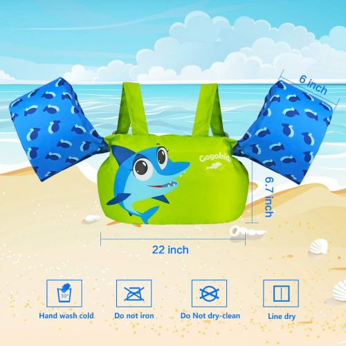  Gogokids Kids Swim Vest Life Jacket, Swimming Aid Armbands for Toddlers Children 30-50lbs, Float Vest with Arm Wings