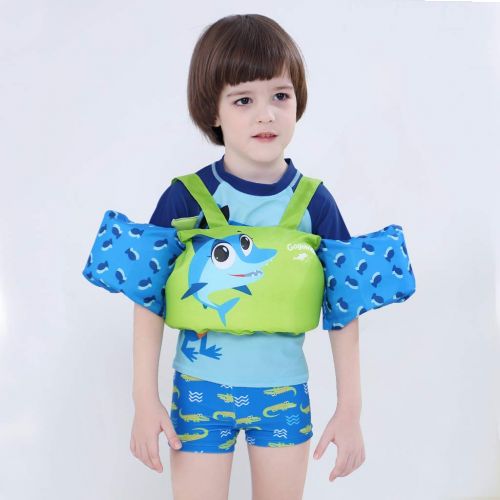  Gogokids Kids Swim Vest Life Jacket, Swimming Aid Armbands for Toddlers Children 30-50lbs, Float Vest with Arm Wings