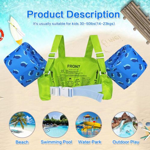  Gogokids Kids Swim Vest Life Jacket, Swimming Aid Armbands for Toddlers Children 30-50lbs, Float Vest with Arm Wings