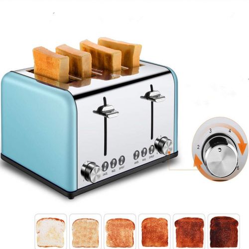  Gohyo 4 Slice Toaster | Stainless Steel with Wide Slots & Removable Crumb Tray for Bread & Bagels (Black)