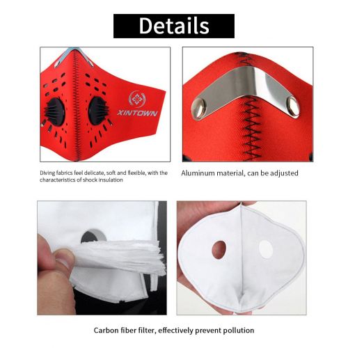  Gohyo Dust Respirator Mask, Activated Carbon Dustproof Masks with 2 Filter Cotton Sheet and Valves for Breathing, Anti Pollen Allergy and PM2.5 for Cycling, Hiking, Training and House Cl