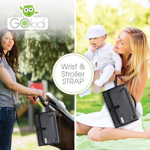  Gokidi Portable Baby Changing Pad  Diaper Bag Clutch Unfolds to Diaper Change Station - Detachable...